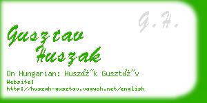 gusztav huszak business card